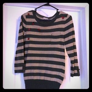 Lady bug striped sweater